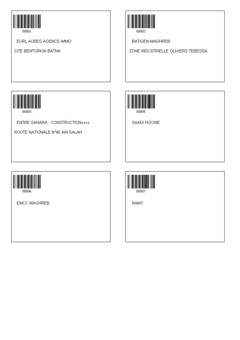 Modèle Etiquettes Clients